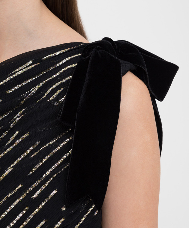 Saint Laurent Черное платье из шелка 592241Y3A70 изображение 5