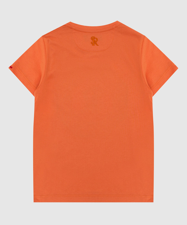 Stefano Ricci Детская оранжевая футболка с эмблемой YNH8400340803 изображение 2