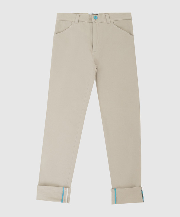 Stefano Ricci Детские светло-бежевые брюки с вышивкой YAT6S00020NORWIC
