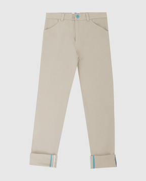 Stefano Ricci Дитячі світло-бежеві штани з вишивкою YAT6S00020NORWIC