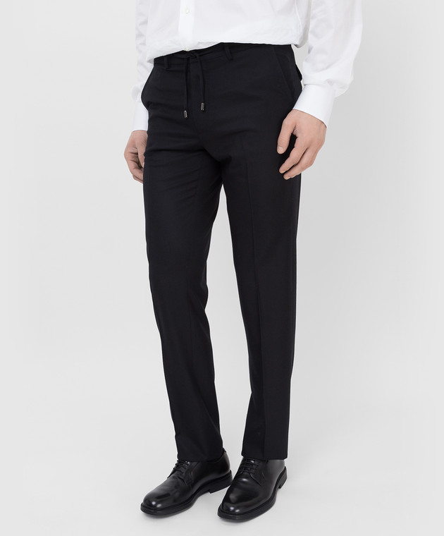 Stefano Ricci Чорні штани з вовни M1T1400091W610 зображення 3