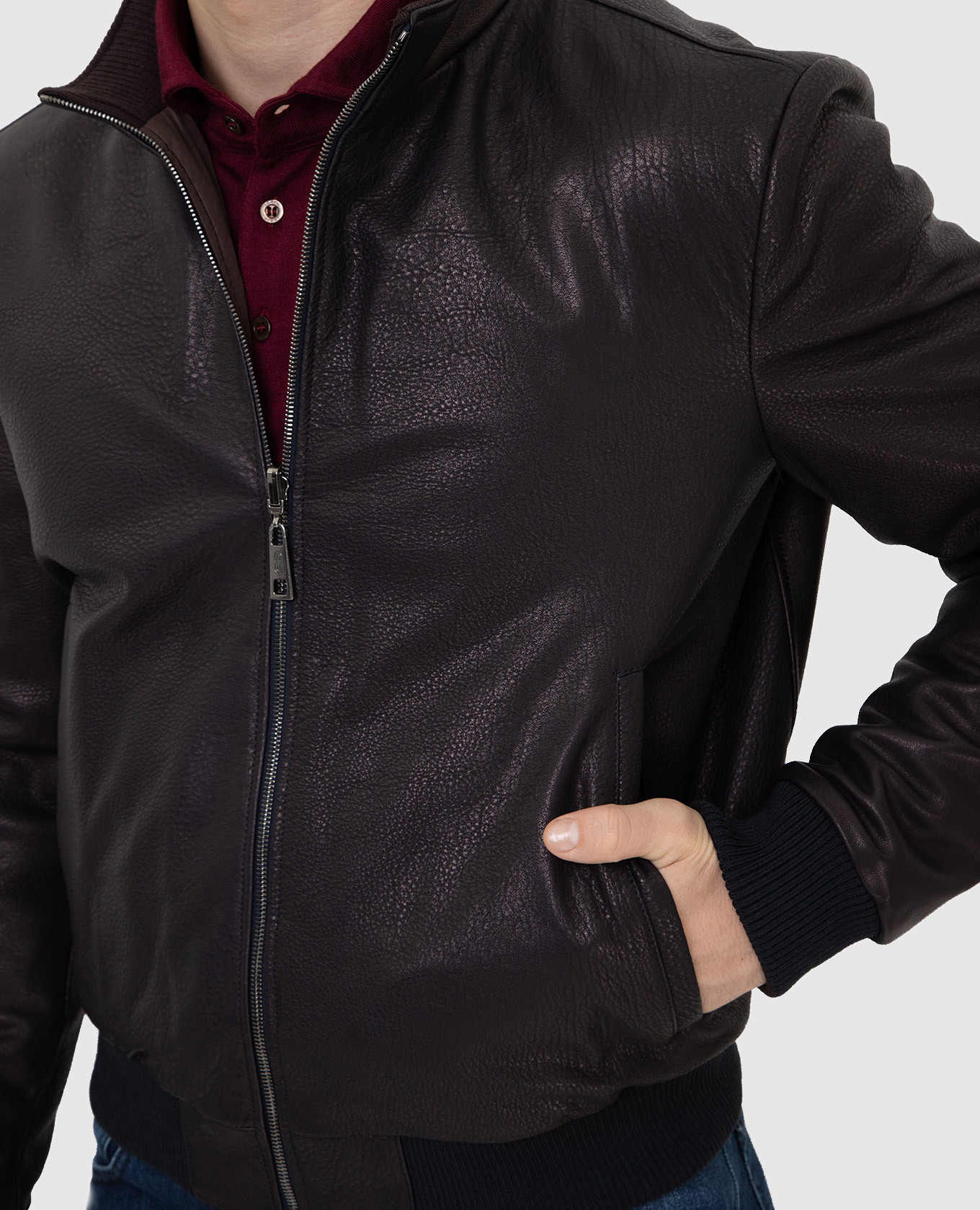 Stilnology Двусторонняя темно-фиолетовая кожаная куртка 45P131STRONG изображение 5