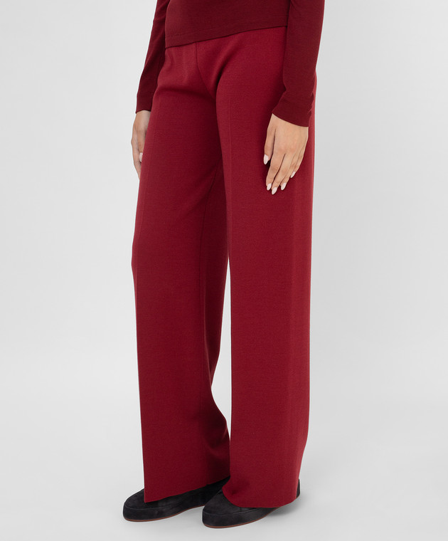 Loro Piana Бордові брюки з кашеміру і шовку FAL2678 зображення 3