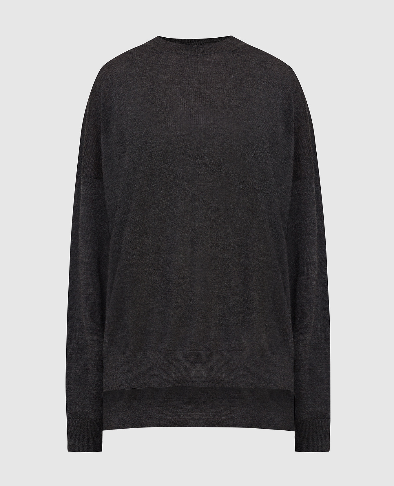 

Джемпер Ducle из кашемира и шелка с разрезами, Тёмно-серый, Свитера