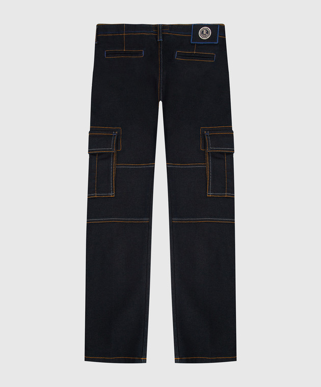Stefano Ricci Children's cargo jeans with contrast stitching YST64011001613 image 2