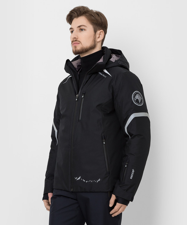 Stefano Ricci Черная горнолыжная пуховая куртка с эмблемой MQJ0S00010LR0002 изображение 3