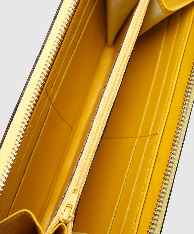 Bochicchio Желтый кожаный кошелек PYTHONHANDBAG изображение 4