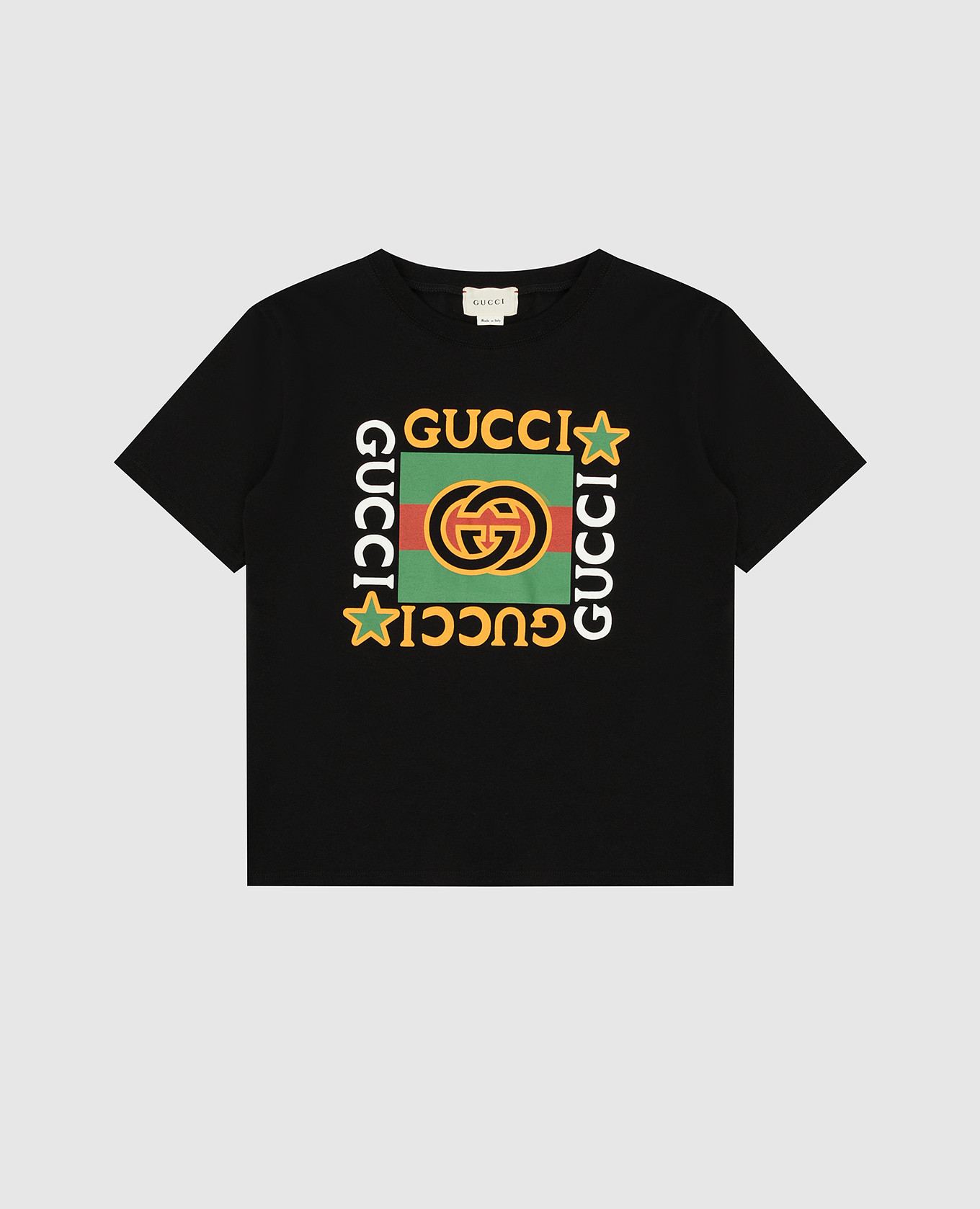 

Детская футболка с принтом логотипа Gucci, Черный, Футболки