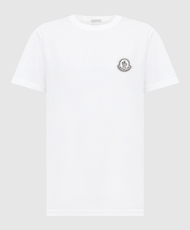 Moncler Белая футболка с принтом и эмблемой 8C00009829FB