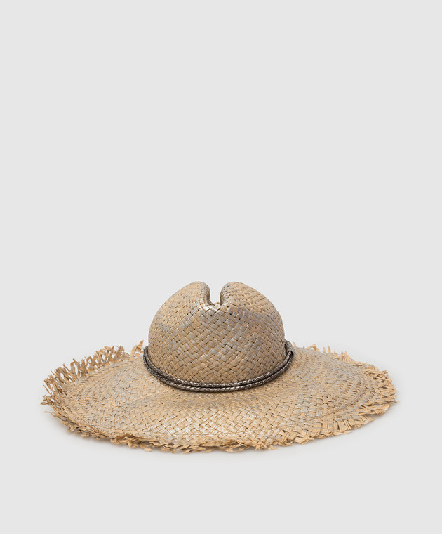 Brunello Cucinelli Metallic hat with straps MCAP90119