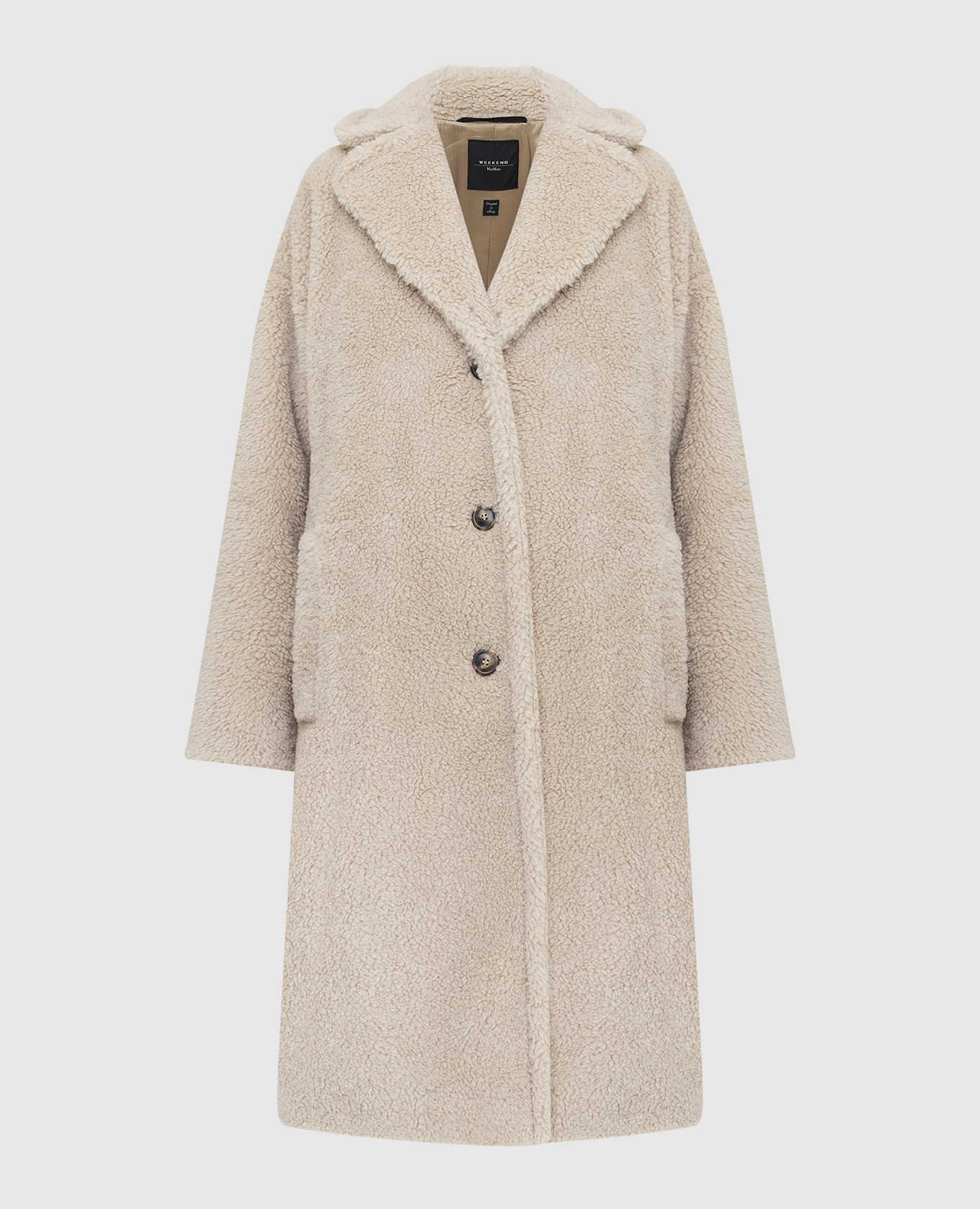 

Светло-бежевое пальто Salmone Max Mara Weekend, Светло-бежевый, Пальто