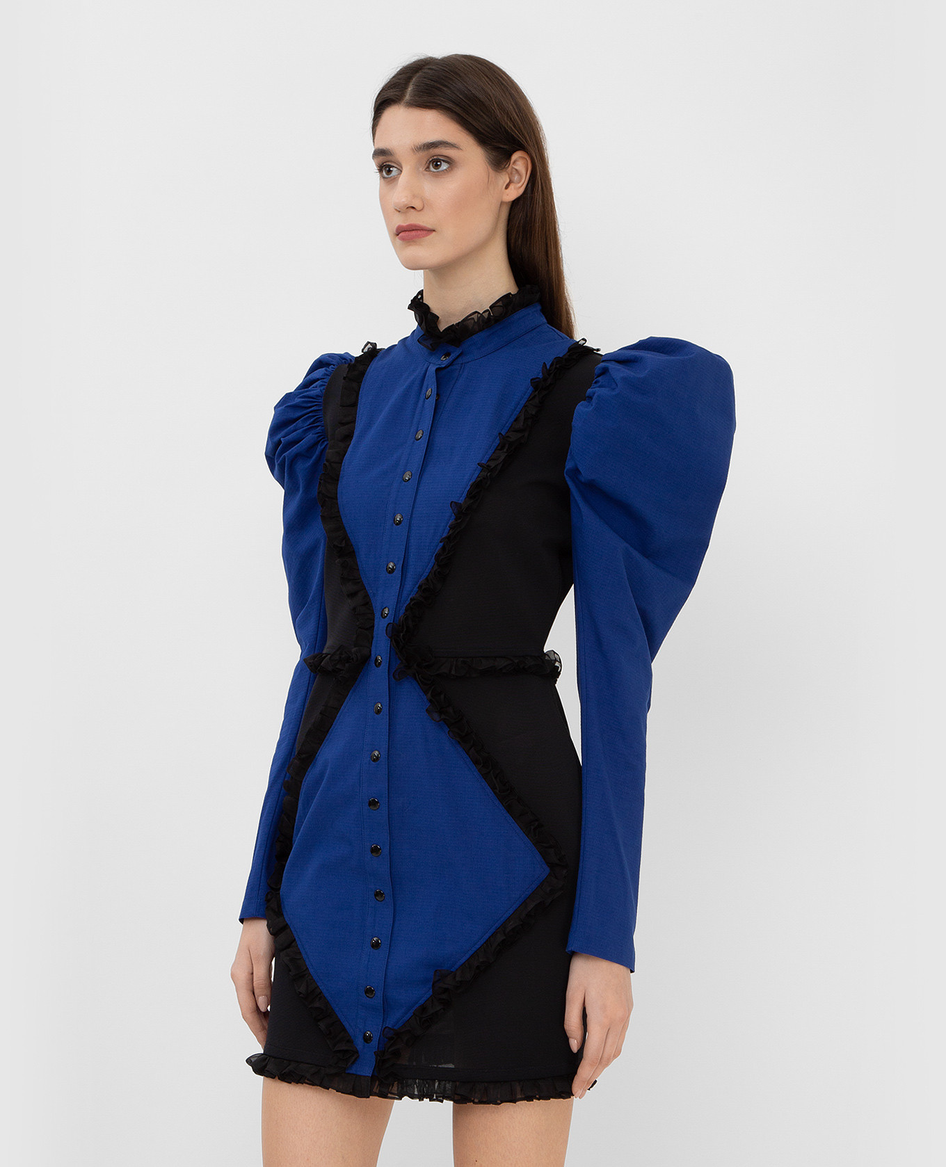 Philosophy di Lorenzo Serafini Синее платье мини с объемными рукавами A04307121 изображение 3