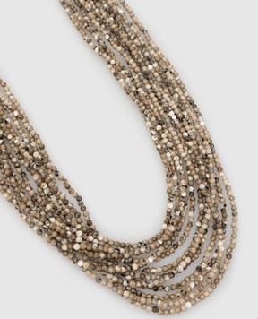 Brunello Cucinelli Багатошарове намисто з намистинами з агату MCOW9LJ05