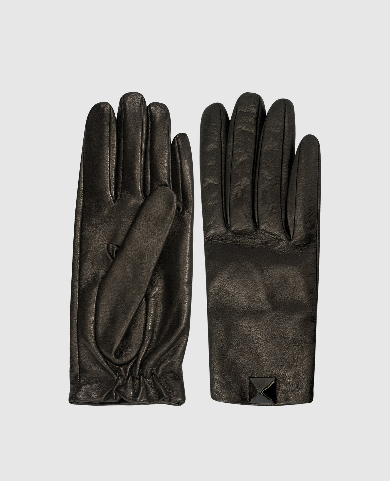 Черные кожаные перчатки Roman Stud