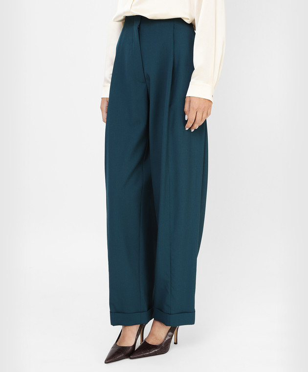 Roksanda Бирюзовые брюки из шерсти Azurea AW21P2361 изображение 3