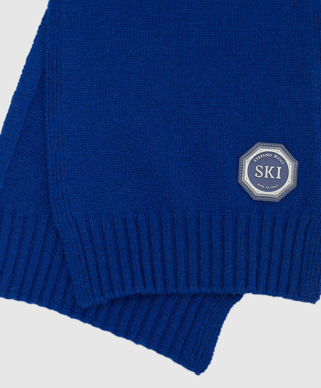 Stefano Ricci Детский синий шарф из кашемира YAK6S10SCIF6SA04 изображение 2