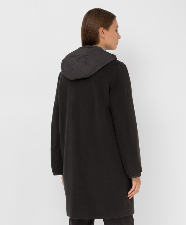 Peserico Темно-сіре пальто з вовни і кашеміру S200858433A зображення 4