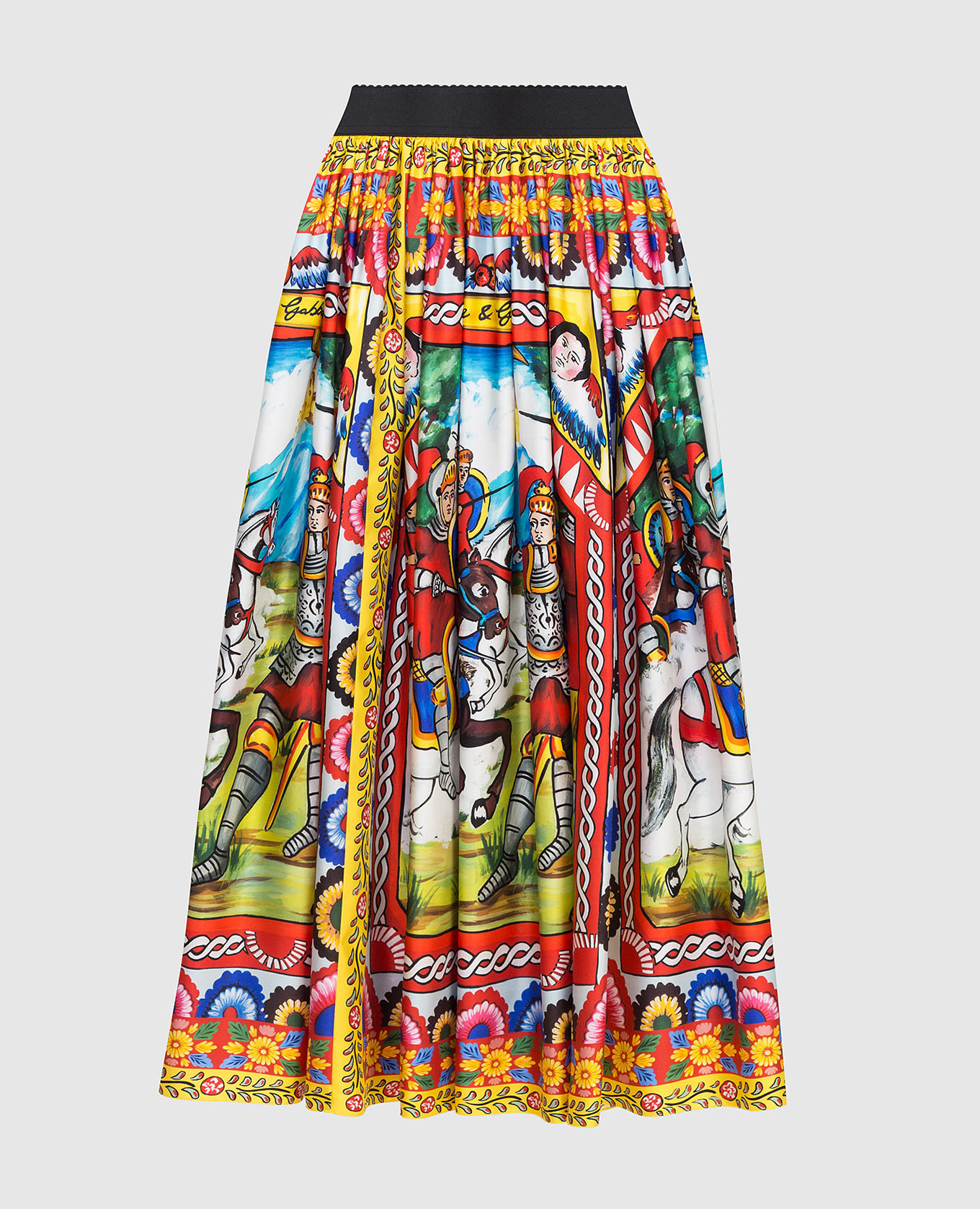 

Шелковая юбка миди в принт Siciliano Сaretto Dolce&Gabbana, Разноцветный, Юбки Миди