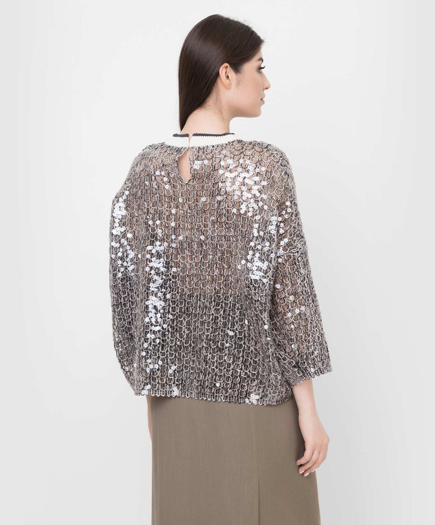 Brunello Cucinelli Свитер в узор с пайетками M3YR02500 изображение 4