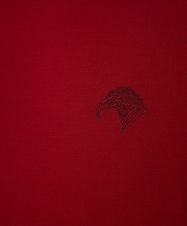 Stefano Ricci Світло-бордовий джемпер з вовни з вишивкою емблеми логотипу K303071G01F21445 зображення 5