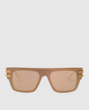 Balmain Золотистые солнцезащитные очки Soldat BPS124B148