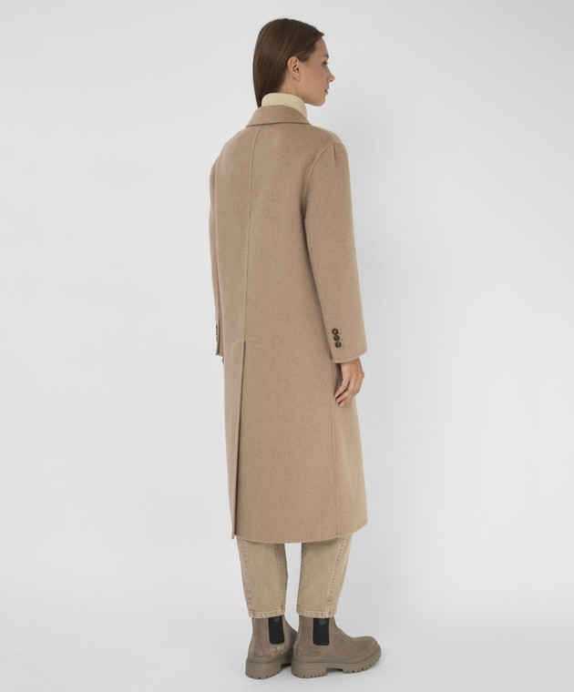 Brunello Cucinelli Бежевое пальто из кашемира MD5039730 изображение 4