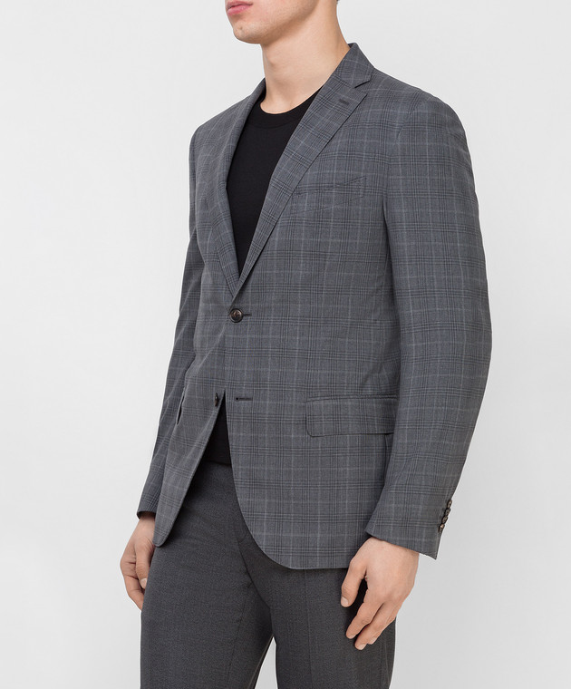 Luciano Barbera Серый пиджак из шерсти 5D201625171giacca изображение 3