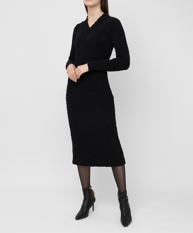 Dolce&Gabbana Черное платье из шерсти FXA84TJAM73 изображение 2