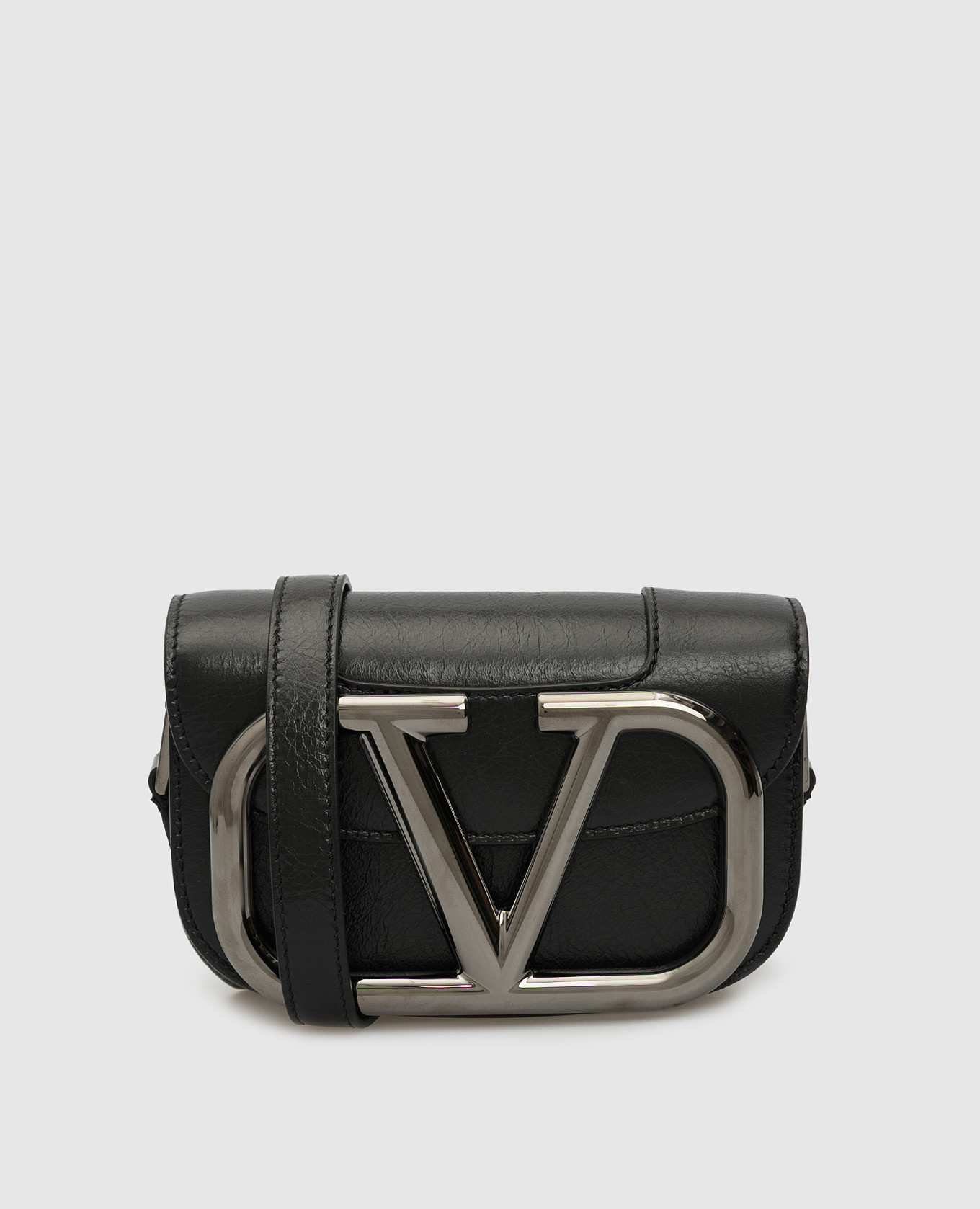 

Черная кожаная сумка "Supervee" Valentino, Черный, Сумки