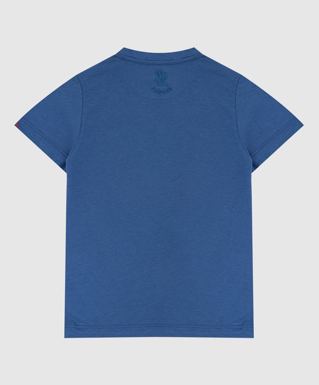 Stefano Ricci Детская синяя футболка с вышивкой YNH7200150803 изображение 2
