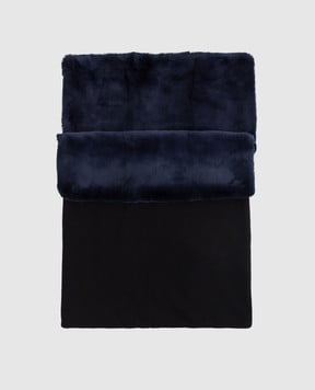 Stefano Ricci Детское черное одеяло из кашемира на меху YPA6400001B00003