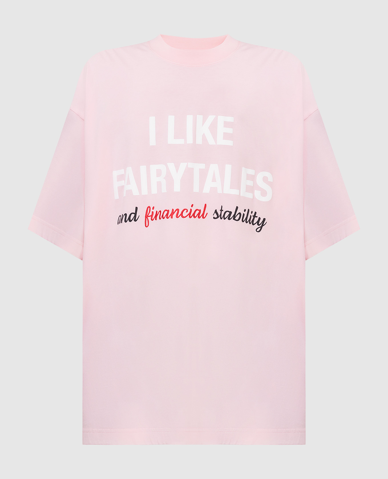 

Футболка oversize с принтом Vetements, Розовый, Футболки