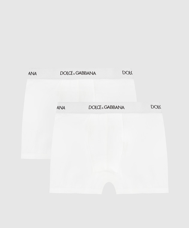 Dolce&Gabbana Набір дитячих білих трусиків з візерунком логотипу L4J701G7OCT