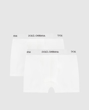 Dolce&Gabbana Набір дитячих білих трусиків з візерунком логотипу L4J701G7OCT