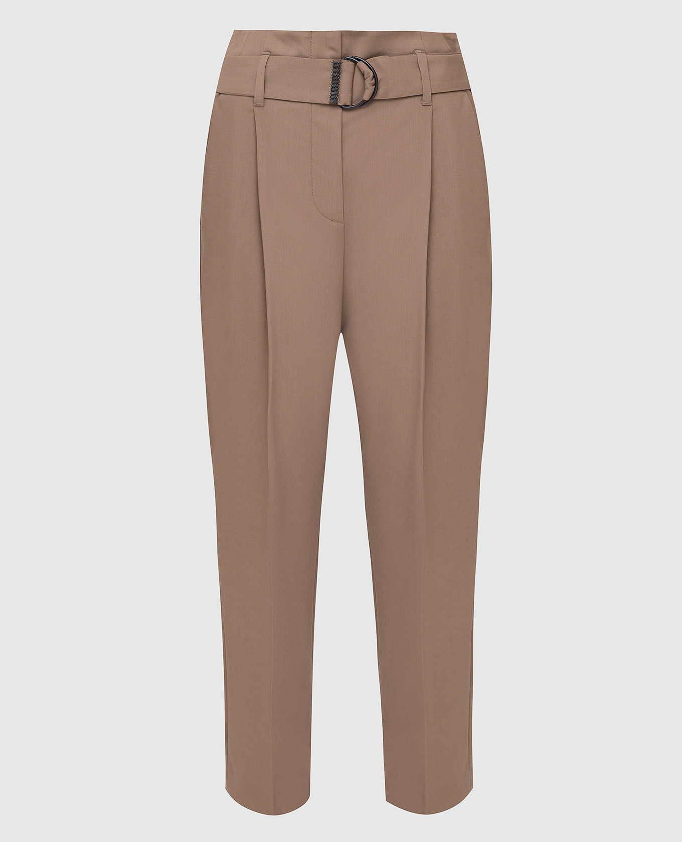 

Брюки из шерсти Brunello Cucinelli, Бежевый, Повседневные брюки casual