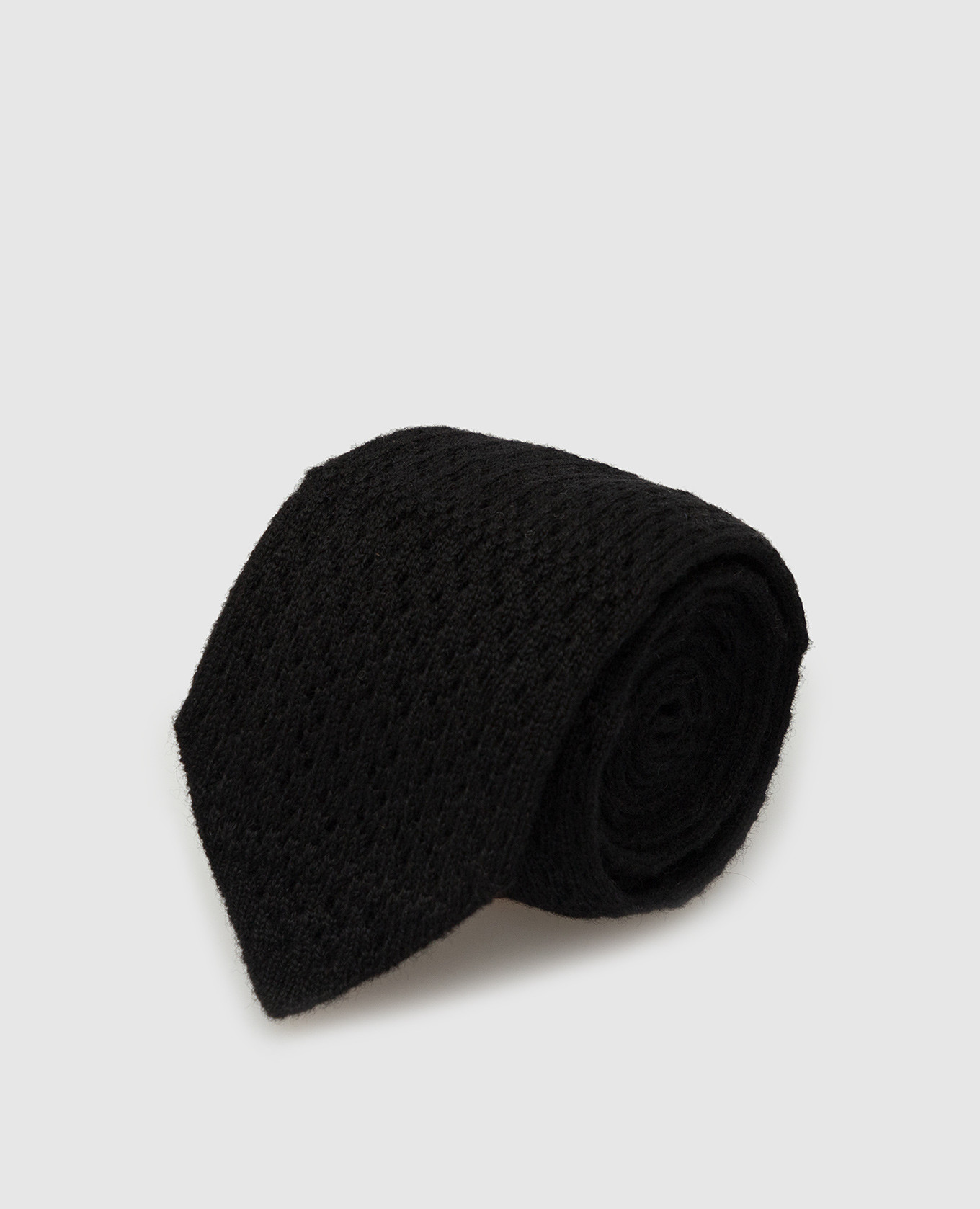 Children's black patterned cashmere tie
