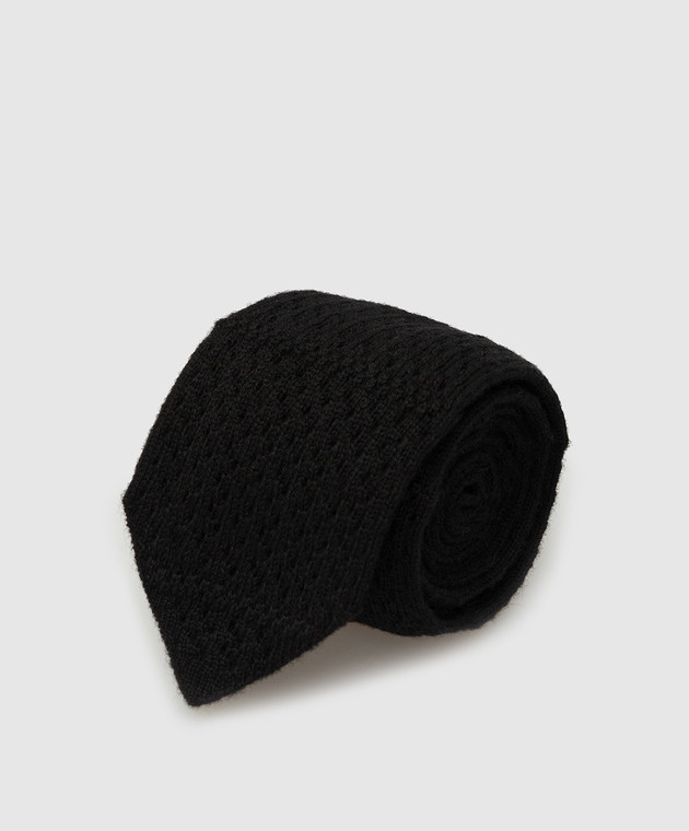 Stefano Ricci Children's black patterned cashmere tie YCRMTSR2600