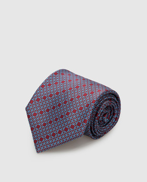 Stefano Ricci Бордовый шелковый галстук в узор CH31042
