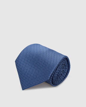 Stefano Ricci Синий шелковый галстук в узор паттерн CXDD41076