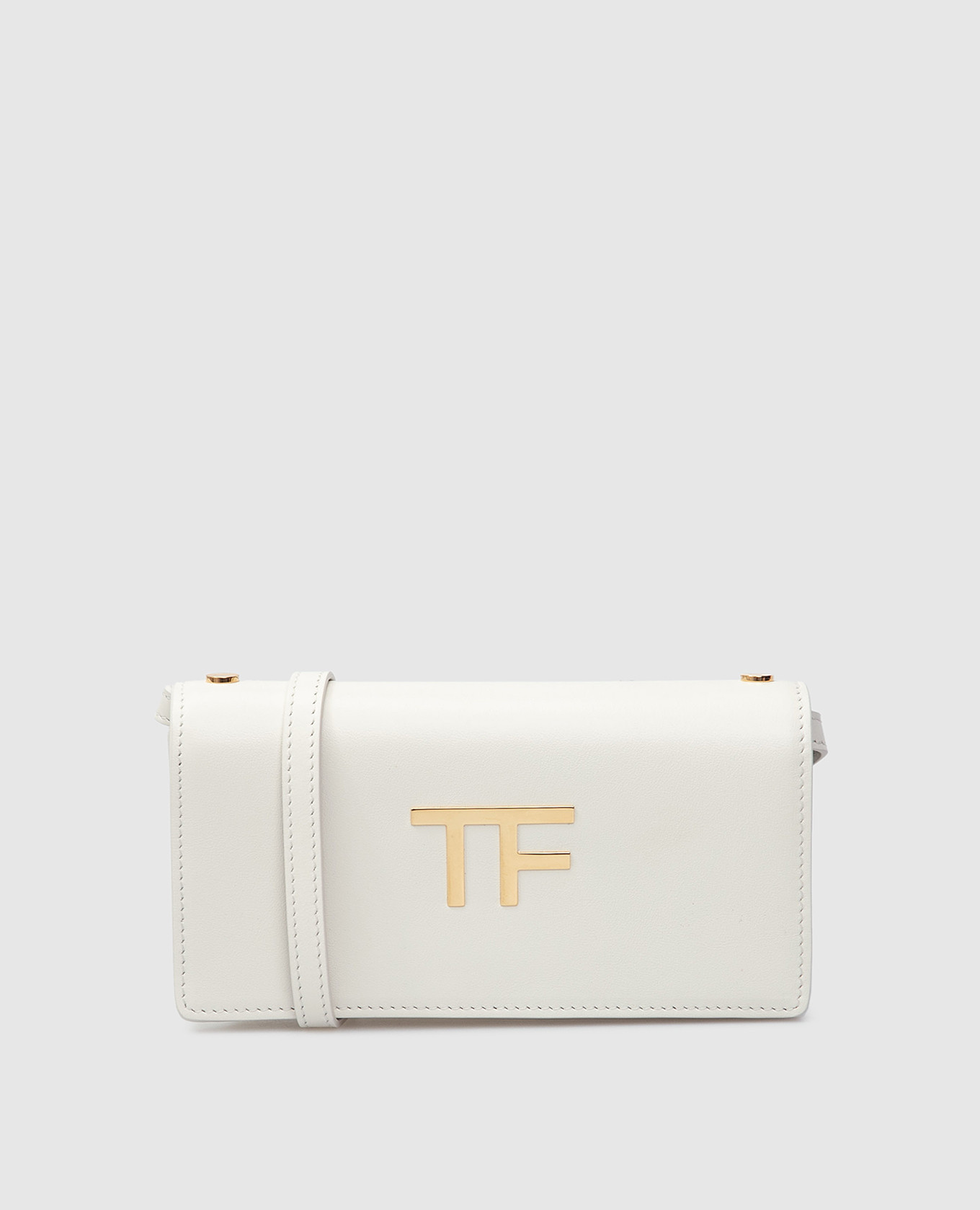

Белая кожаная сумка "Palmellato" с логотипом Tom Ford, Белый, Сумки