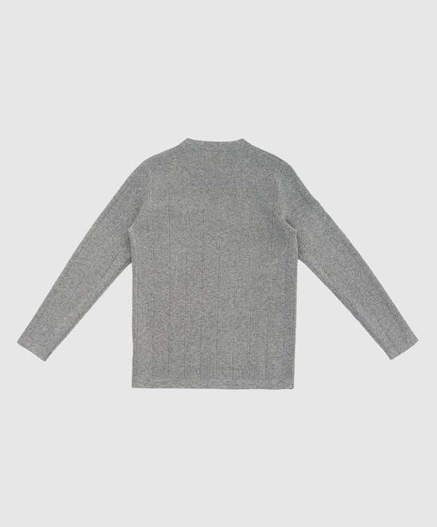 Brunello Cucinelli Детский джемпер из шерсти, кашемира и шелка с патчем B36M11320B изображение 2