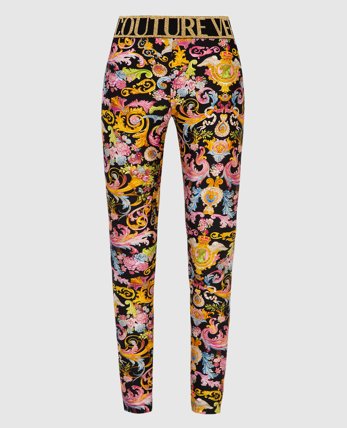 

Леггинсы с узором Tuileries Versace Jeans Couture, Черный, Брюки леггинсы