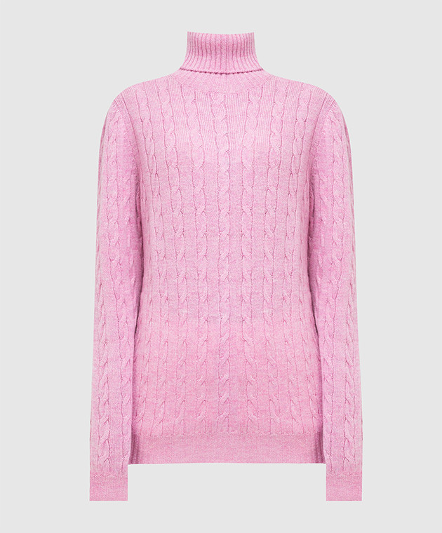 Розовый свитер из шерсти мериноса в узор
