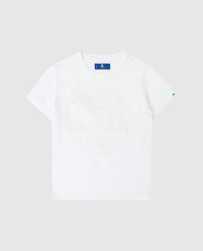 Stefano Ricci Детская белая футболка с вышивкой монограммы YNH0100790803