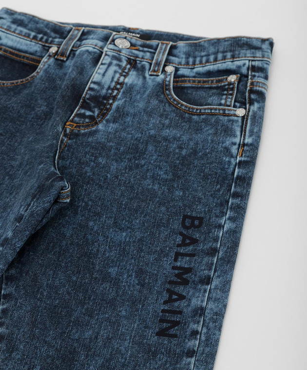 Balmain Детские джинсы с принтом с логотипа 6P6570D0004 изображение 3