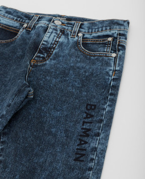 Balmain Дитячі джинси з принтом з логотипу 6P6570D0004