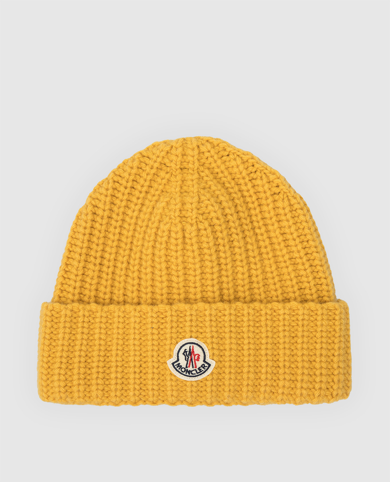 Желтая шапка из вирджинской шерсти Moncler