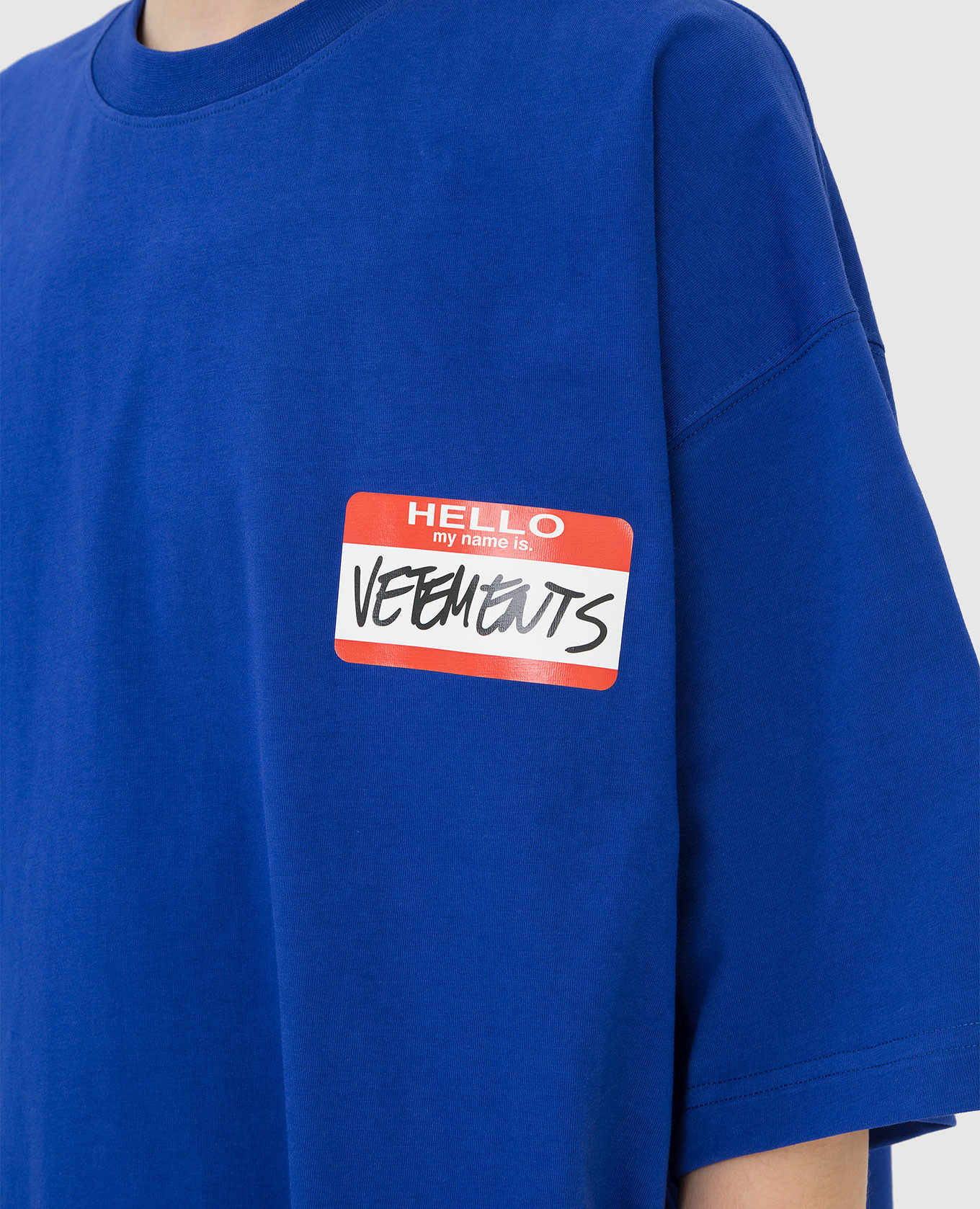 Vetements Синяя футболка с принтом My Name Is Vetements UE52TR140N изображение 5