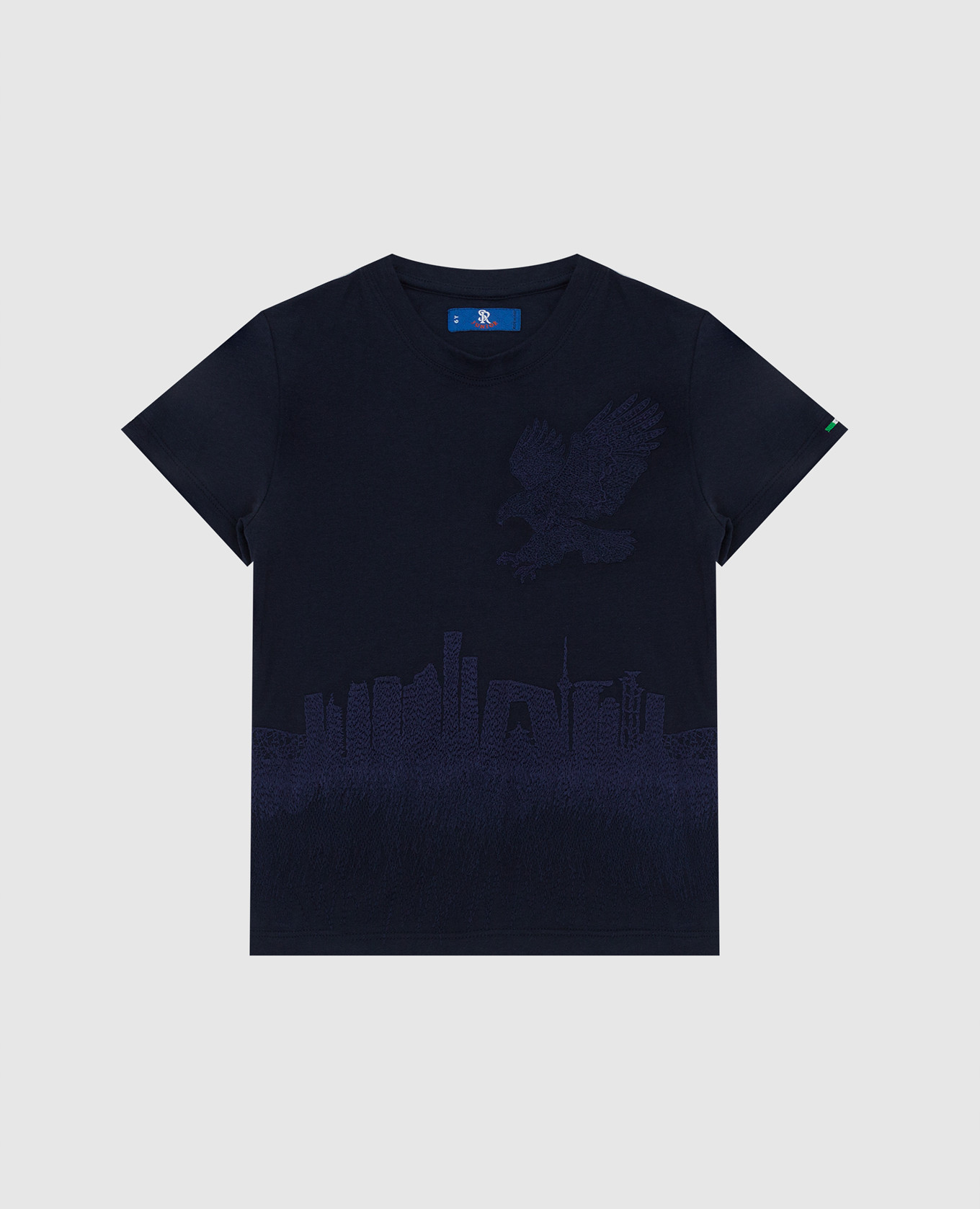 Children's dark blue t-shirt with embroidery