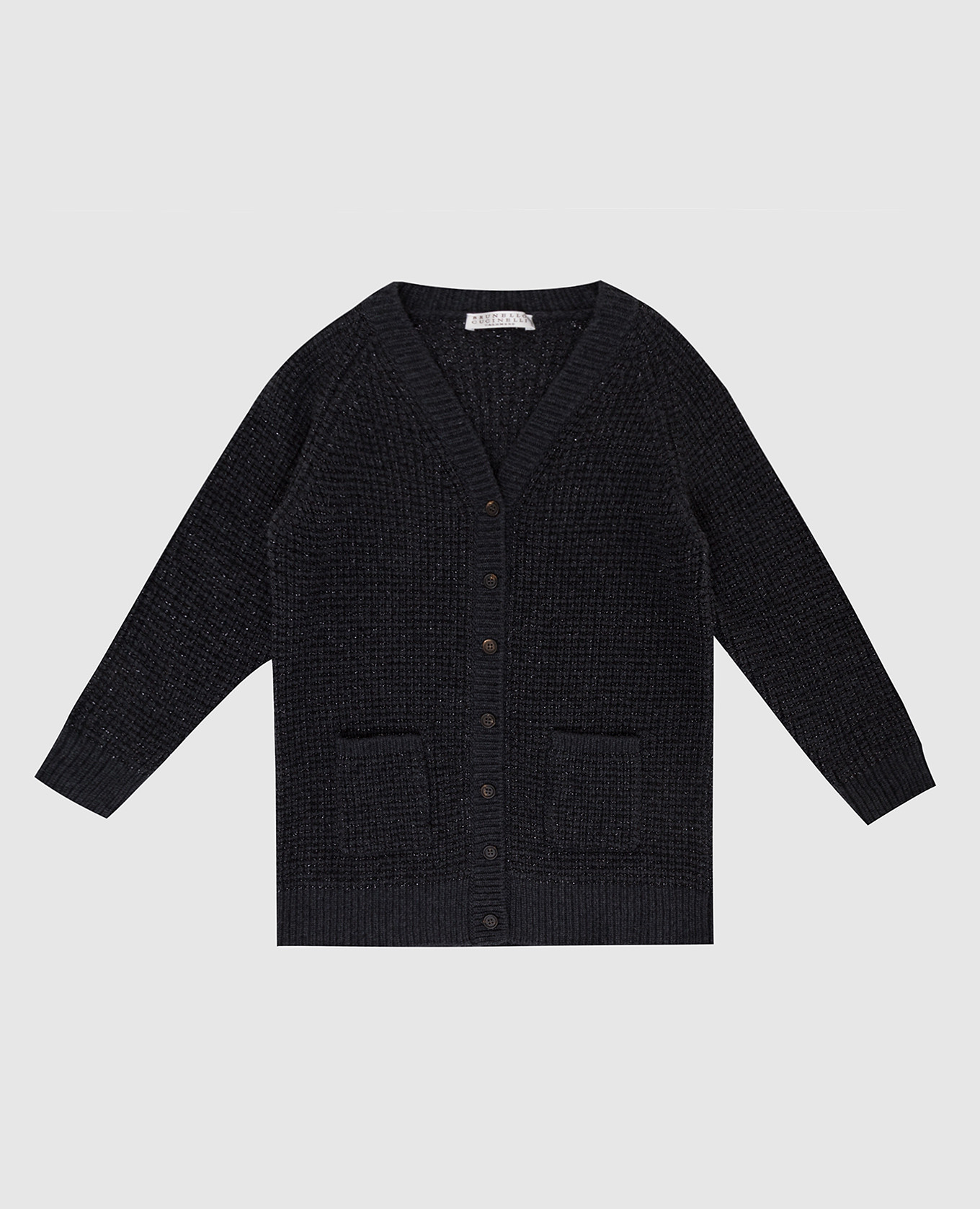 

Детский кардиган с люрексом Brunello Cucinelli, Тёмно-серый, Кардиганы